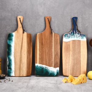 Akazienholz-Schneidebrett-Serie mit Wellenform