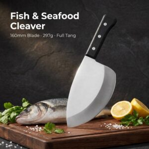 Fisch- und Meeresfrüchte-Hackmesser 160 mm aus 4Cr13