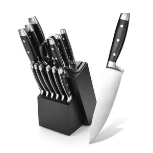 14-teiliges Küchenmesser-Set mit schwarzem Messerblock