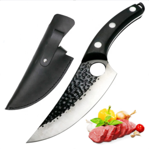 Geschmiedetes Outdoormesser 6 Zoll mit Holzgriff und Scheide