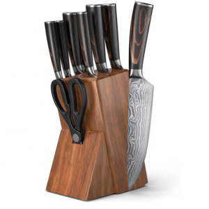 Küchenmesser-Set 9-teilig mit Holzblock