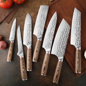 Kochmesser-Set 7-teilig mit Hammerschliff