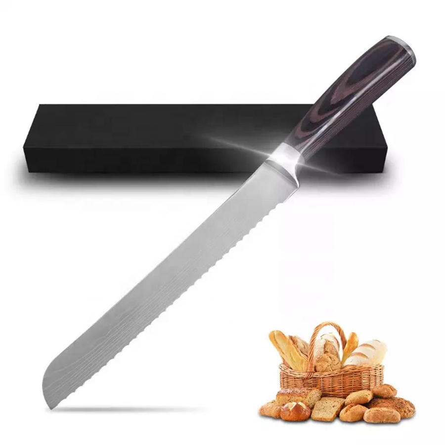 Gezahntes Brotmesser 8 Zoll mit Holzgriff