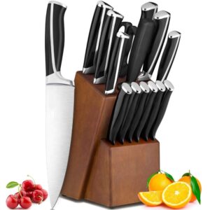 Messerblock-Set 15-teilig aus 3Cr13-Edelstahl