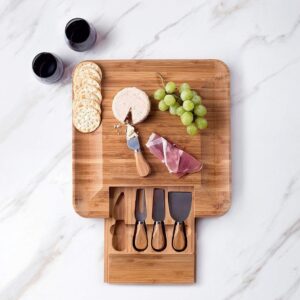 Bambus-Käsebrett-Set mit Besteck für Charcuterie