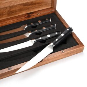 Gezahntes Steakmesser 4,5 Zoll mit Pakkaholzgriff